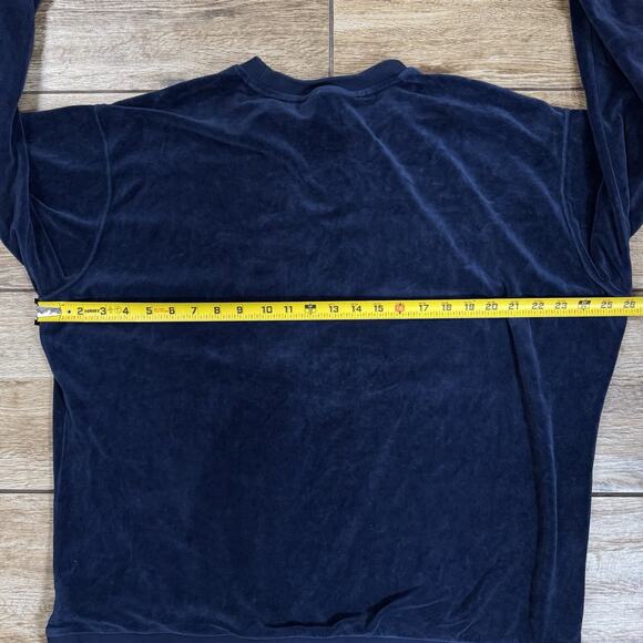 Adidas Originals Trefoil Velour Sweatshirt Blue Women’s 1x - Picture 6 of 8